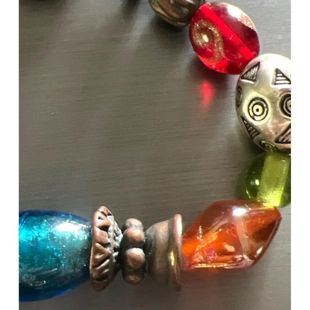 Artisan Glass Bead Toggle Bracelet — 7”